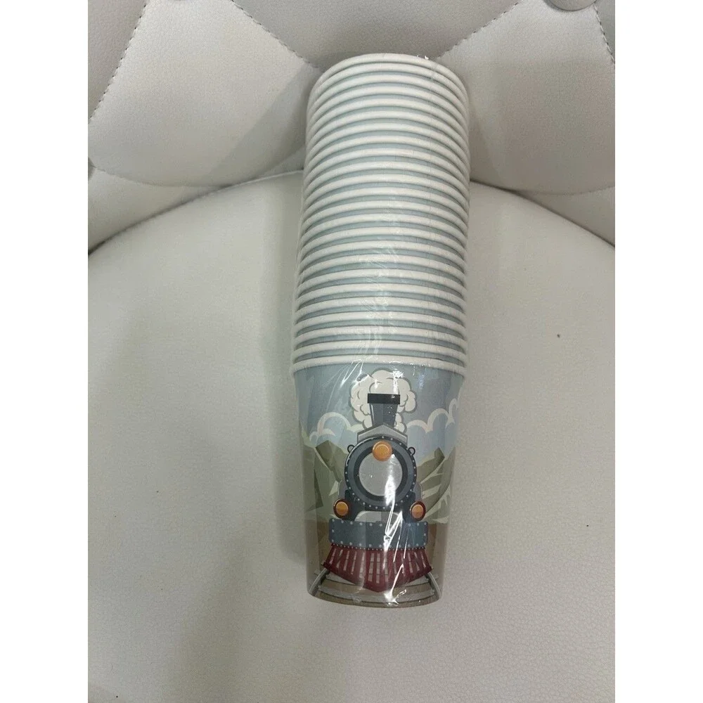 Hudson Train Party Supply Kit for 24 Guests w/ Plates, Cups & Napkins